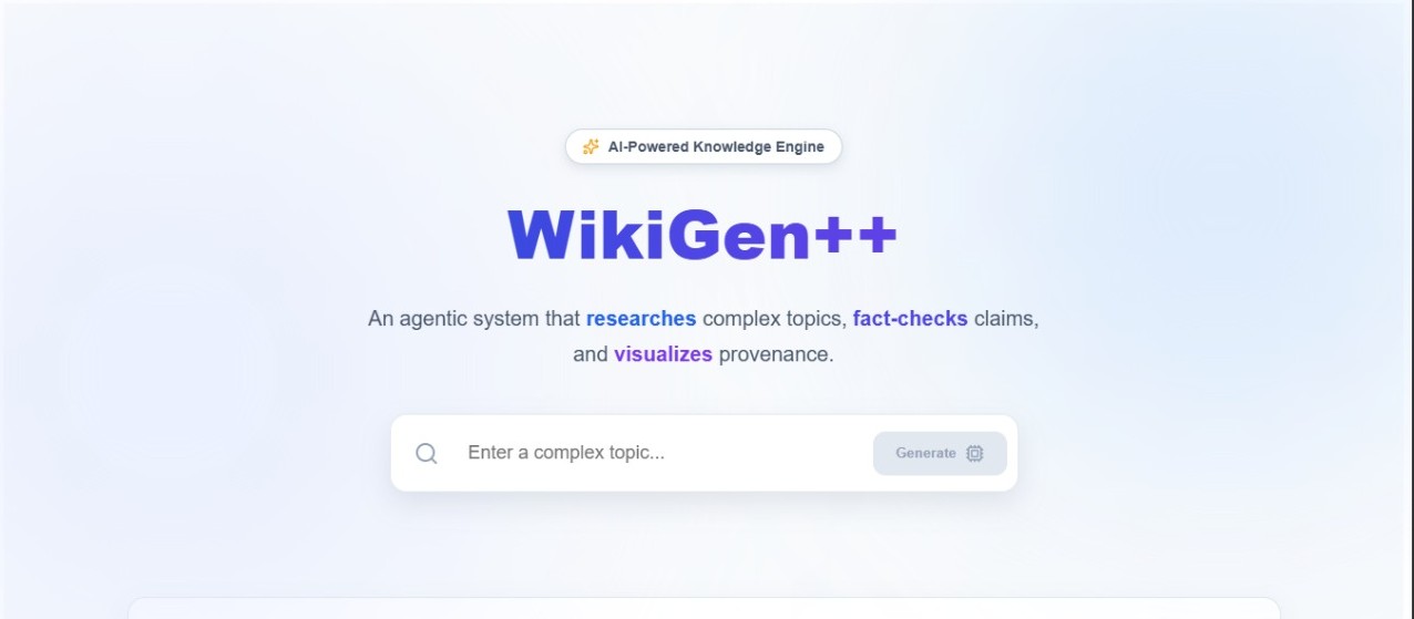 WikiGen — Autonomous, Bias-Aware Knowledge Synthesis